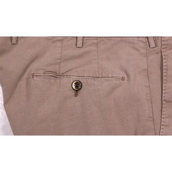PT01 Easy Fit Light Brown Cotton Stretch Flat Front Chino Pants 36x26 - Picture 3 of 8